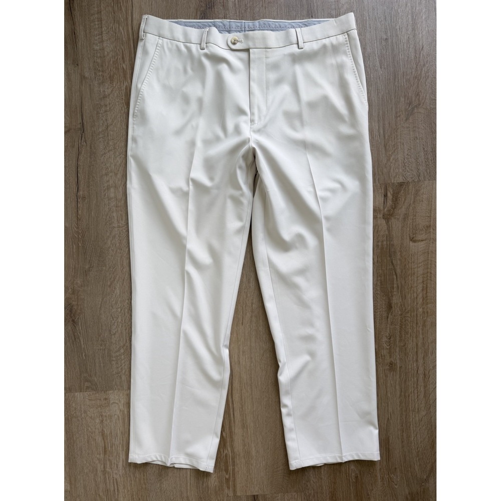 PETER MILLAR CROWN CHARLOTTE PERFORMANCE TROUSERS STONE MEN 38 CLASSIC FIT